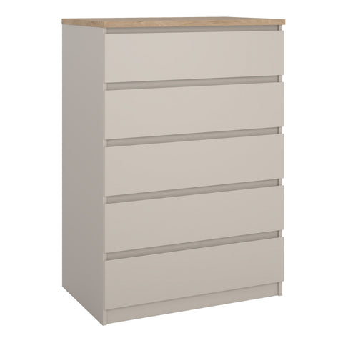 Naia Chest of 5 drawers in Cashmere Jackson Hickory — front view