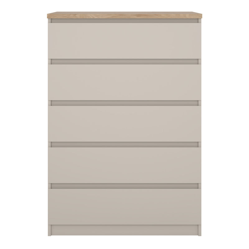 Naia Chest of 5 drawers in Cashmere Jackson Hickory — side angle