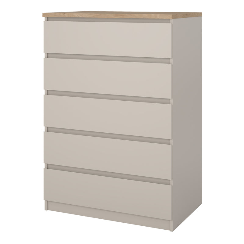 Naia Chest of 5 drawers in Cashmere Jackson Hickory — detail view
