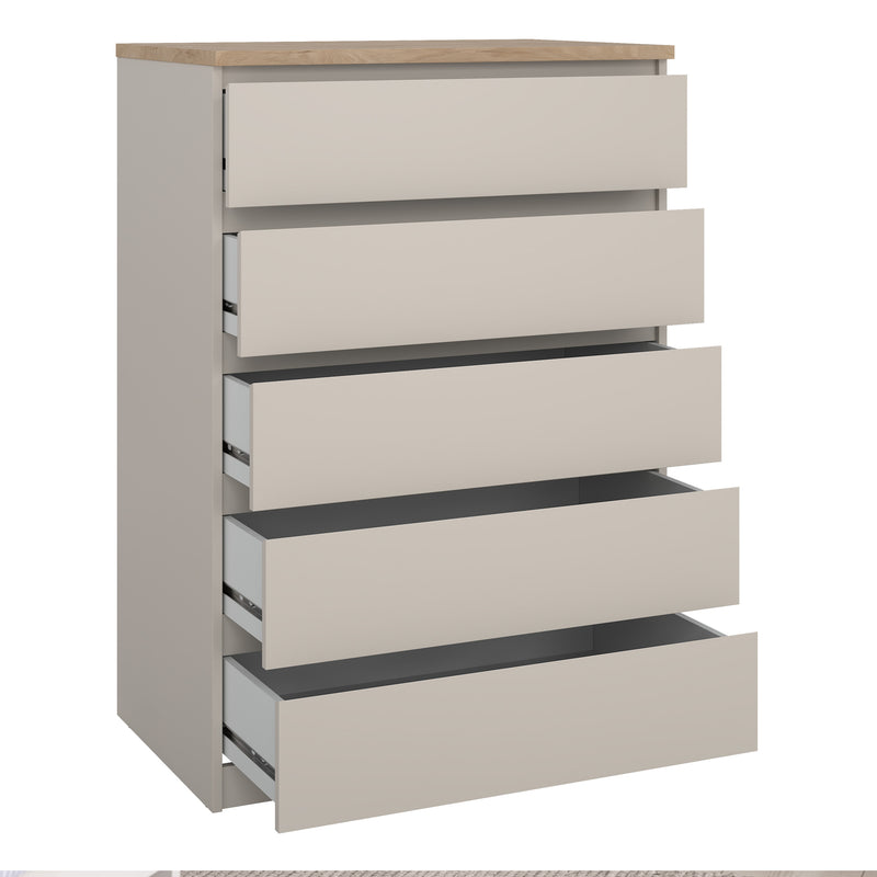 Naia Chest of 5 drawers in Cashmere Jackson Hickory — alternative angle