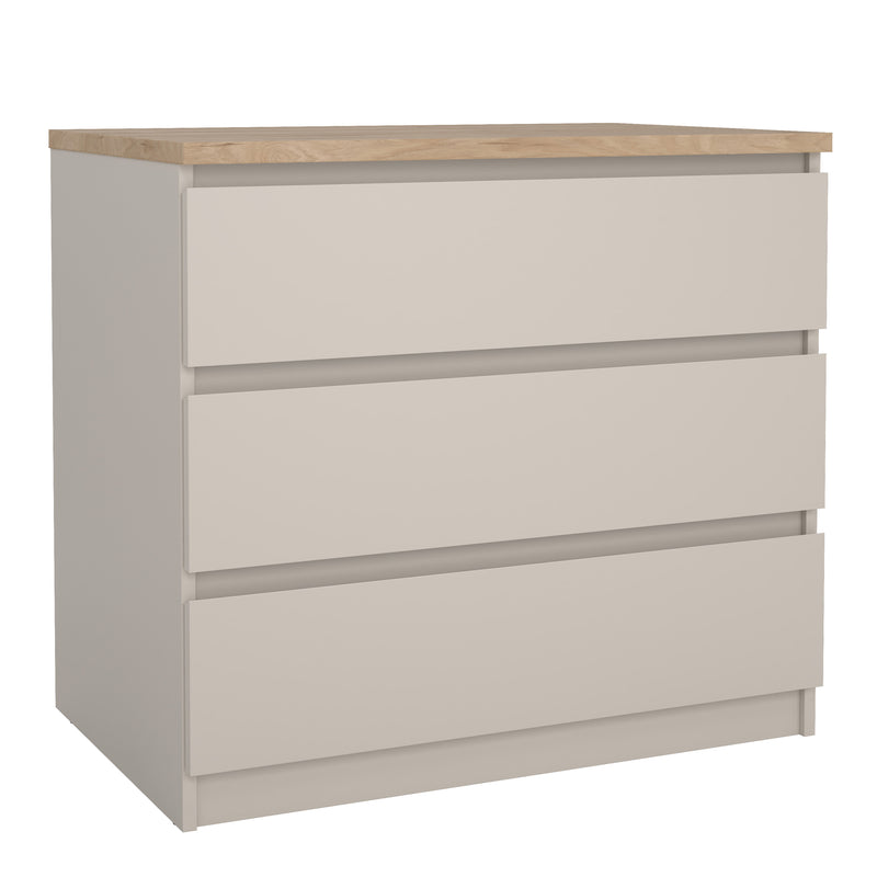 Naia Chest of 3 drawers in Cashmere Jackson Hickory — front view