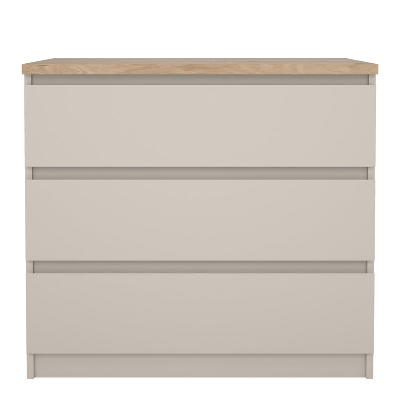 Naia Chest of 3 drawers in Cashmere Jackson Hickory — side angle