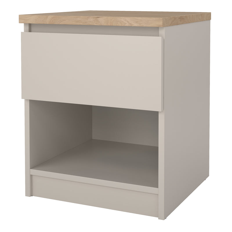 Naia Bedside 1 Drawer 1 Shelf in Cashmere Jackson Hickory — detail view
