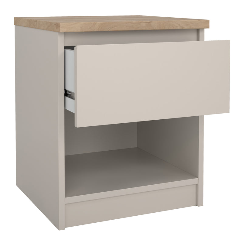 Naia Bedside 1 Drawer 1 Shelf in Cashmere Jackson Hickory — alternative angle