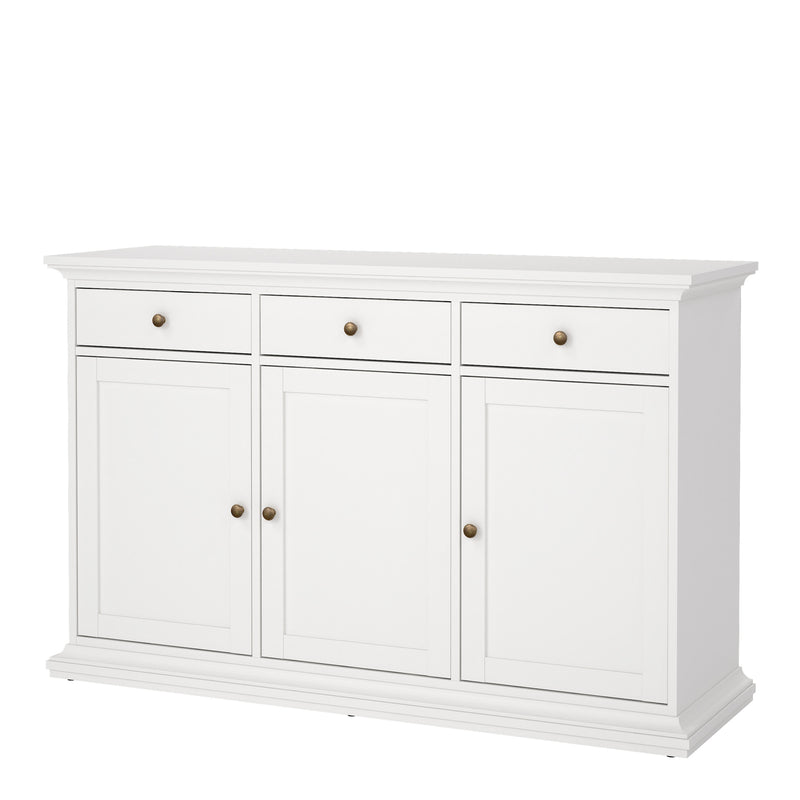 Paris Sideboard with 3 doors and 3 drawers in White — detail view