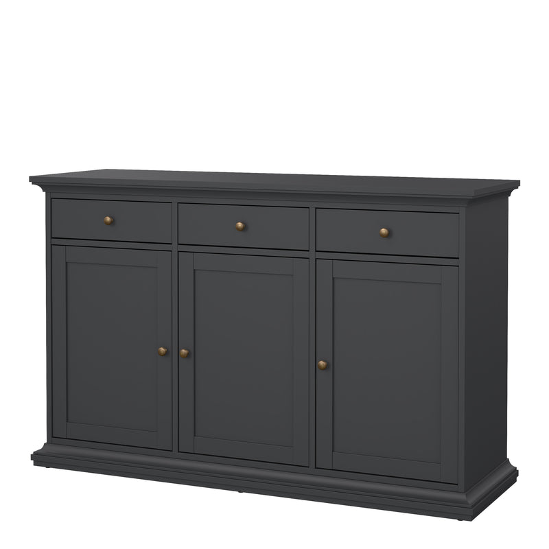 Paris Sideboard with 3 doors and 3 drawers in Matt Grey — detail view