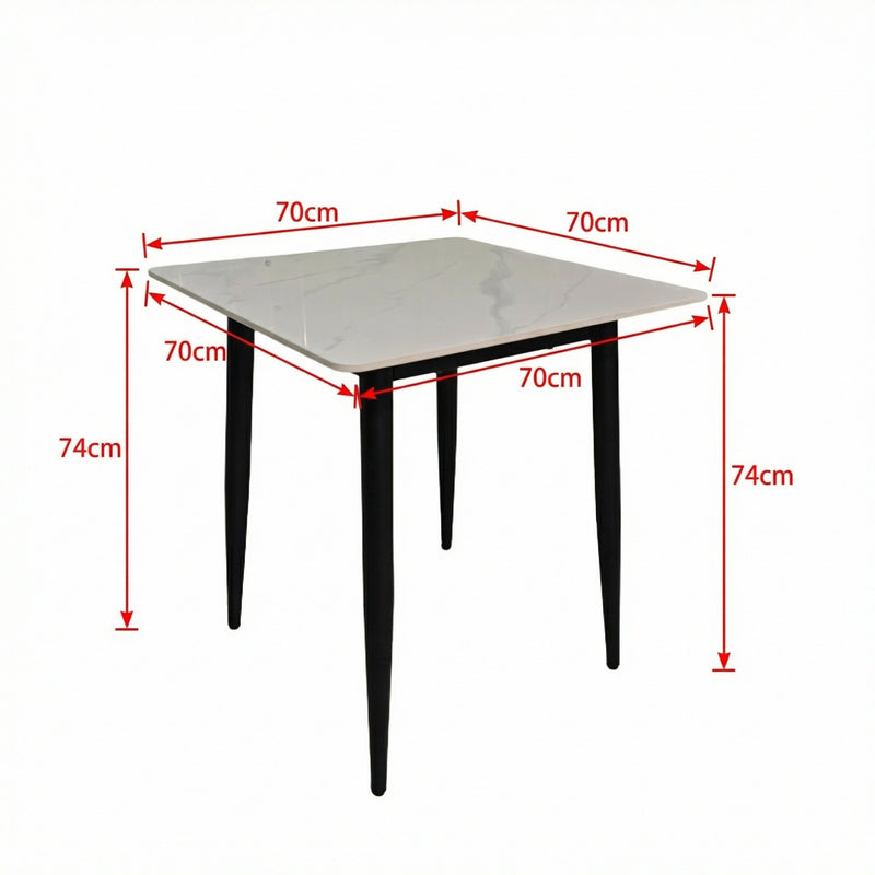 Nova Sintered Stone Dining Table 70x70cm - Cream Marble