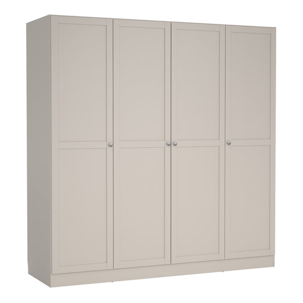 Brande Wardrobe with 4 Frame Doors in Cashmere