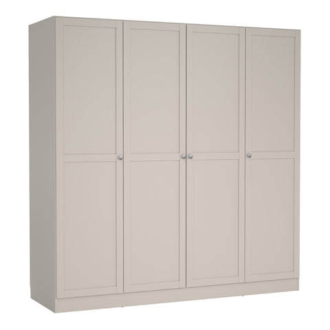 Brande Wardrobe with 4 Frame Doors in Cashmere