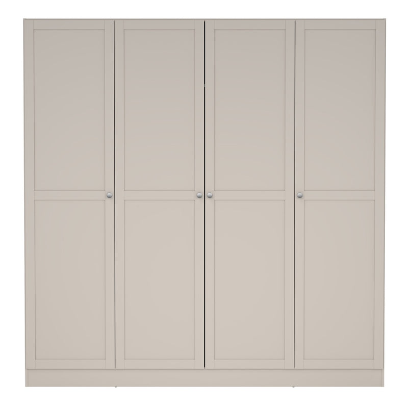 Brande Wardrobe with 4 Frame Doors in Cashmere