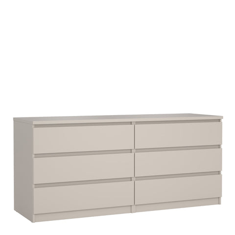 Naia Wide Chest of 6 Drawers in Cashmere | Modern Bedroom Storage