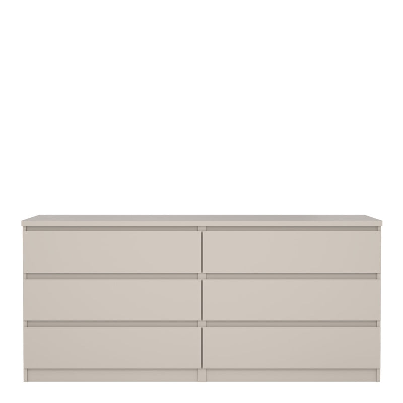 Naia Wide Chest of 6 Drawers in Cashmere | Modern Bedroom Storage