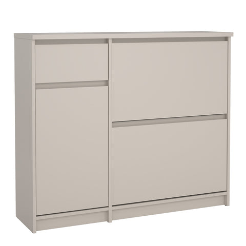 Naia Cashmere Shoe Cabinet with Tilting Doors and Drawer