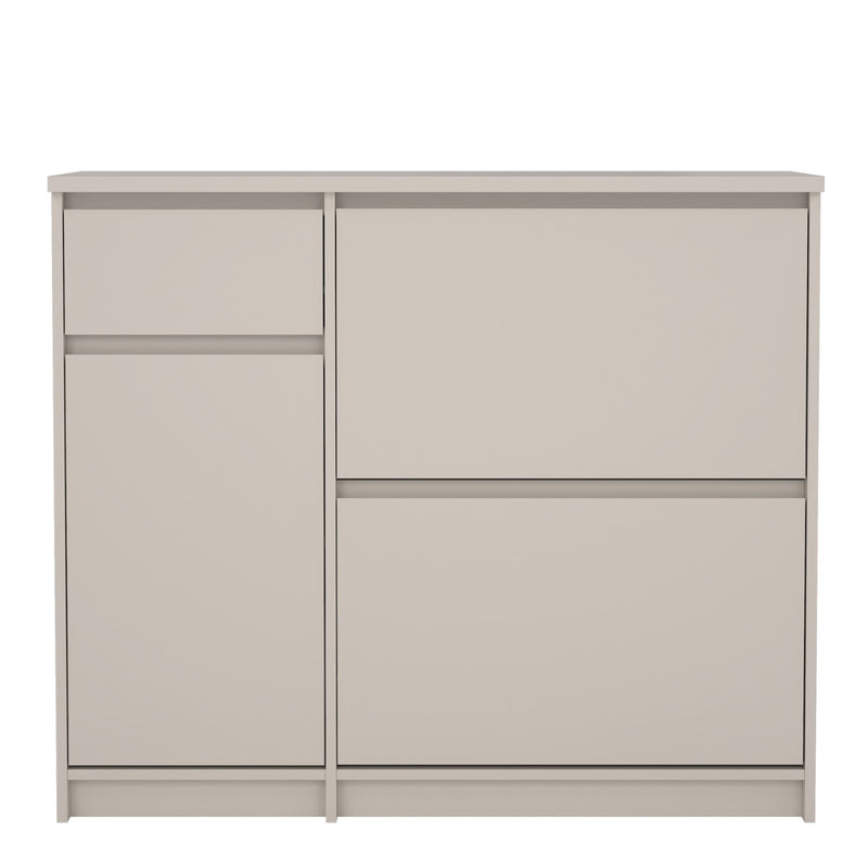 Naia Cashmere Shoe Cabinet with Tilting Doors and Drawer