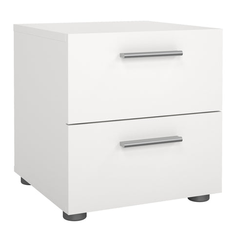 Pepe Bedside 2 Drawers in White — front view