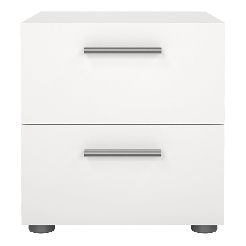 Pepe Bedside 2 Drawers in White — side angle