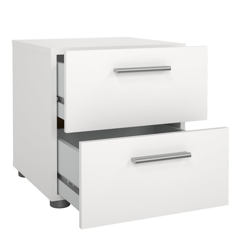 Pepe Bedside 2 Drawers in White — alternative angle