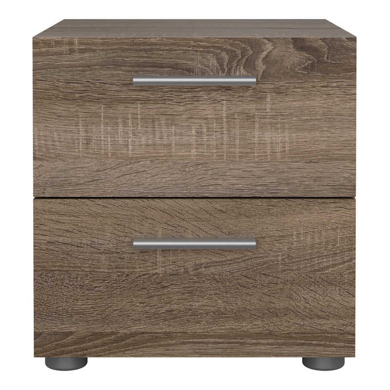 Pepe Bedside 2 Drawers in Truffle Oak — side angle
