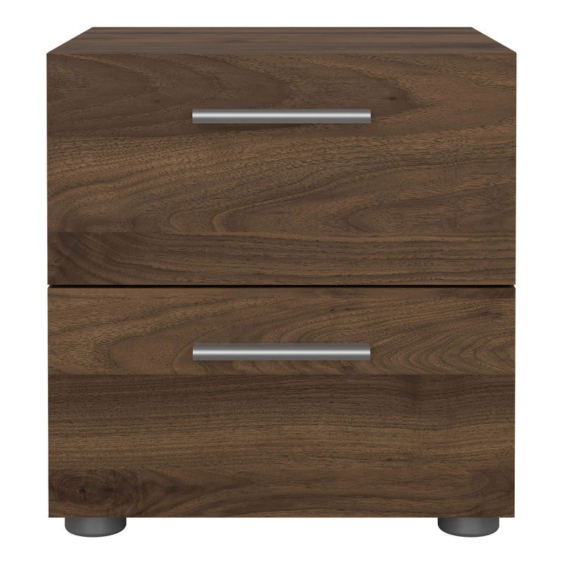 Pepe Bedside 2 Drawers in Walnut — side angle