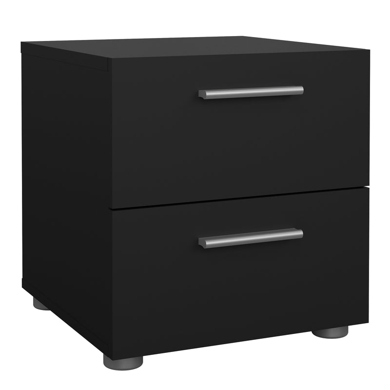 Pepe Bedside 2 Drawers in Black — front view