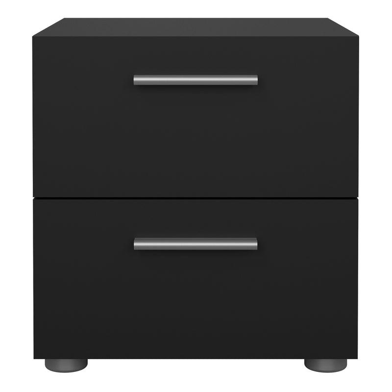 Pepe Bedside 2 Drawers in Black — side angle