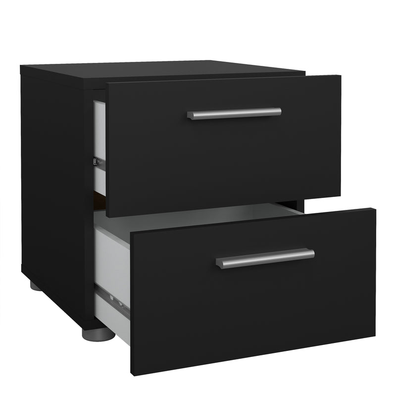 Pepe Bedside 2 Drawers in Black — alternative angle