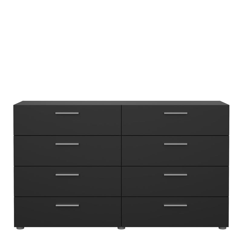 Pepe Wide Chest of 8 Drawers in Black — side angle