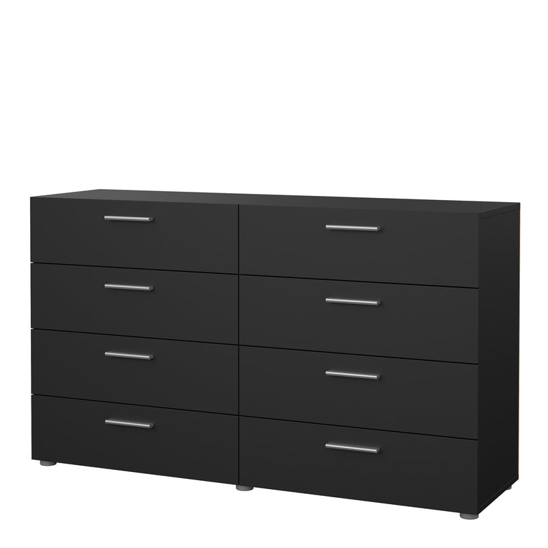 Pepe Wide Chest of 8 Drawers in Black — detail view