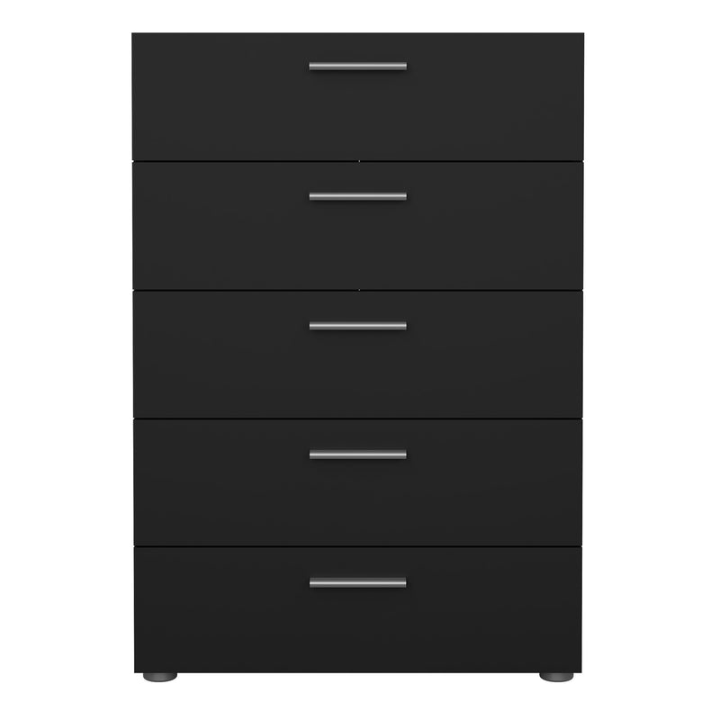 Pepe Chest of 5 Drawers in Black — side angle