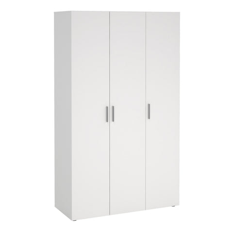 Pepe Wardrobe with 3 Doors in White — front view