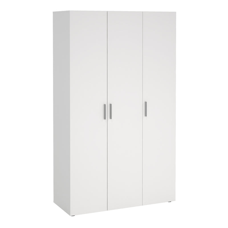 Pepe Wardrobe with 3 Doors in White — front view