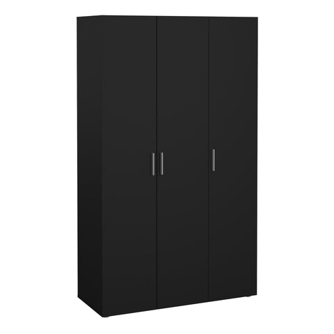 Pepe Wardrobe with 3 Doors in Black — front view
