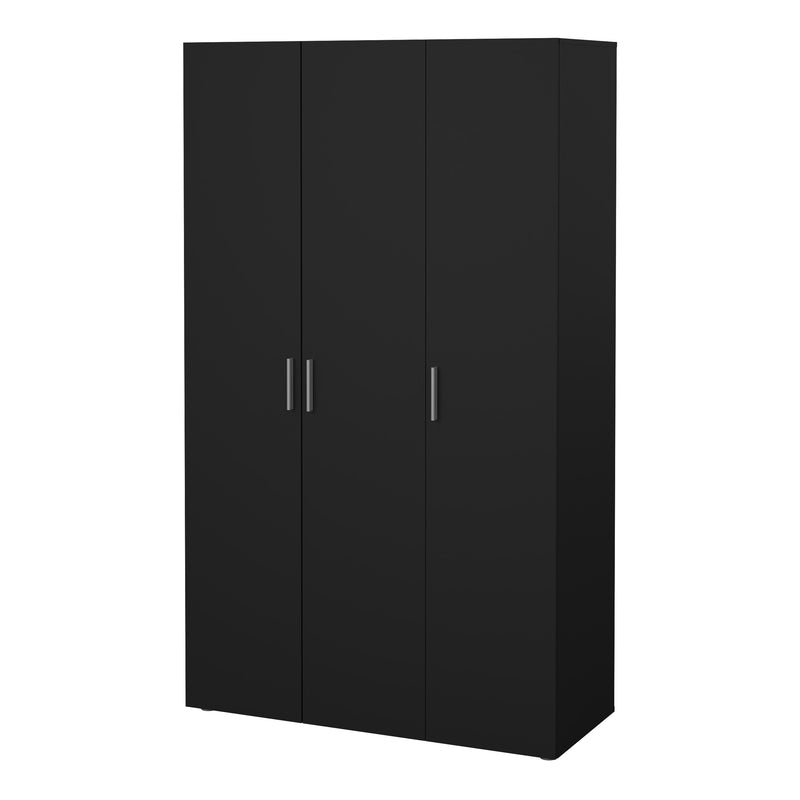 Pepe Wardrobe with 3 Doors in Black — detail view