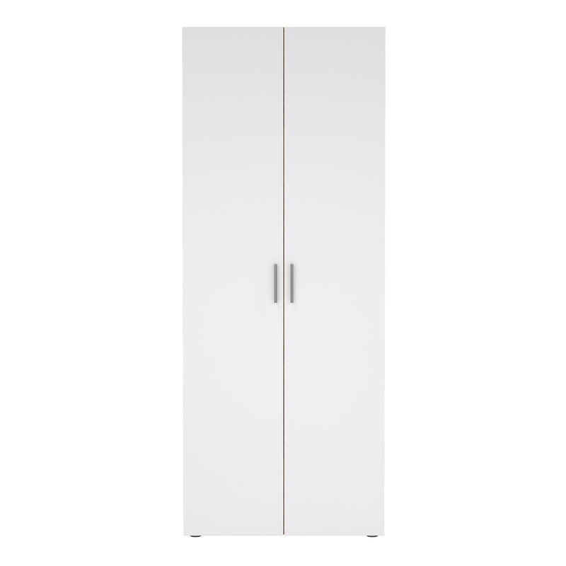 Pepe Wardrobe with 2 Doors in Oak with White High Gloss — side angle