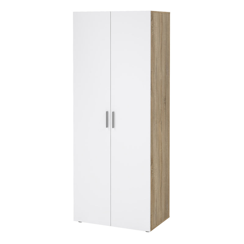 Pepe Wardrobe with 2 Doors in Oak with White High Gloss — detail view