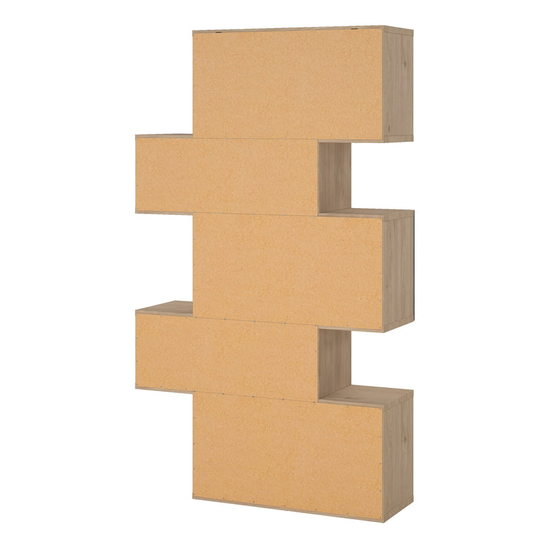 Maze Asymmetrical Bookcase with 3 Doors in Jackson Hickory and Concrete — alternative angle
