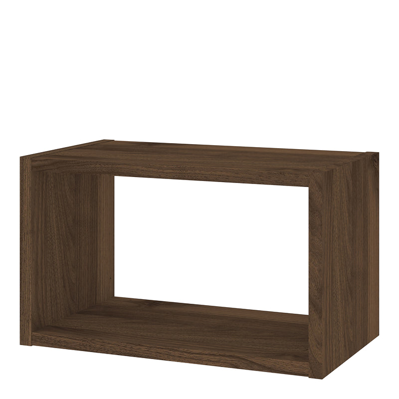 Roomers Wall Shelf Unit in Walnut — side angle