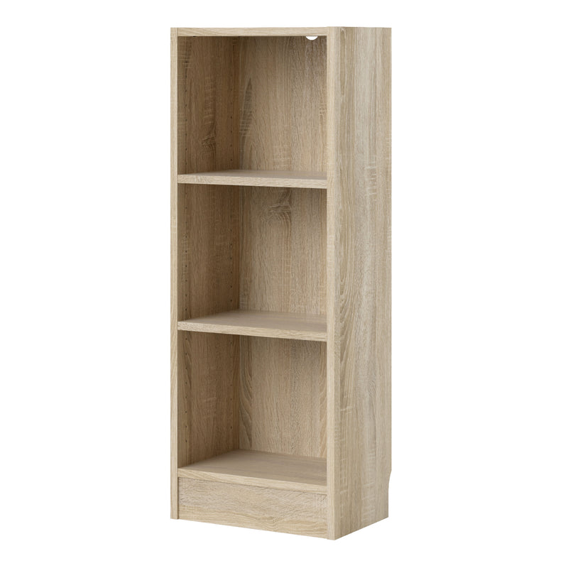 Basic Low Narrow Bookcase (2 Shelves) in Oak — detail view
