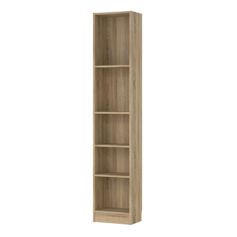 Basic Tall Narrow Bookcase (4 Shelves) in Oak — detail view