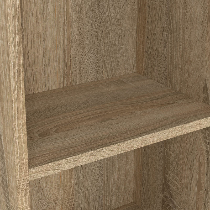Basic Tall Narrow Combination Storage Bookcase in Oak (4 Shelves) with Oak Door — lifestyle setting