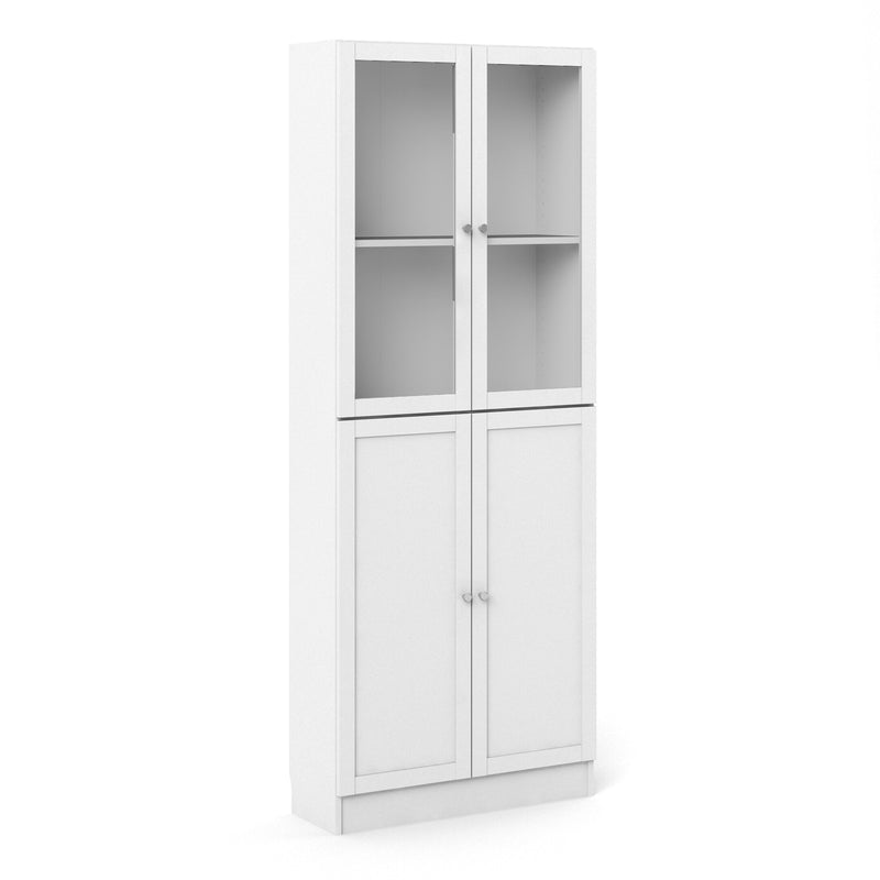 Basic Tall Wide (4 Shelves) 4 Door Combination Unit in White — front view