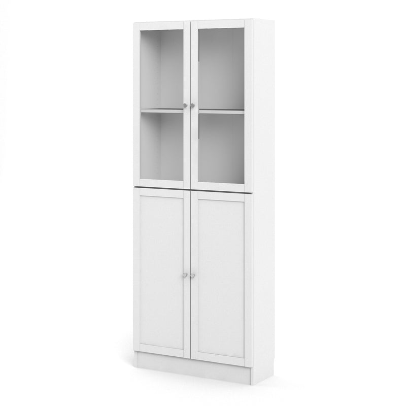 Basic Tall Wide (4 Shelves) 4 Door Combination Unit in White — detail view