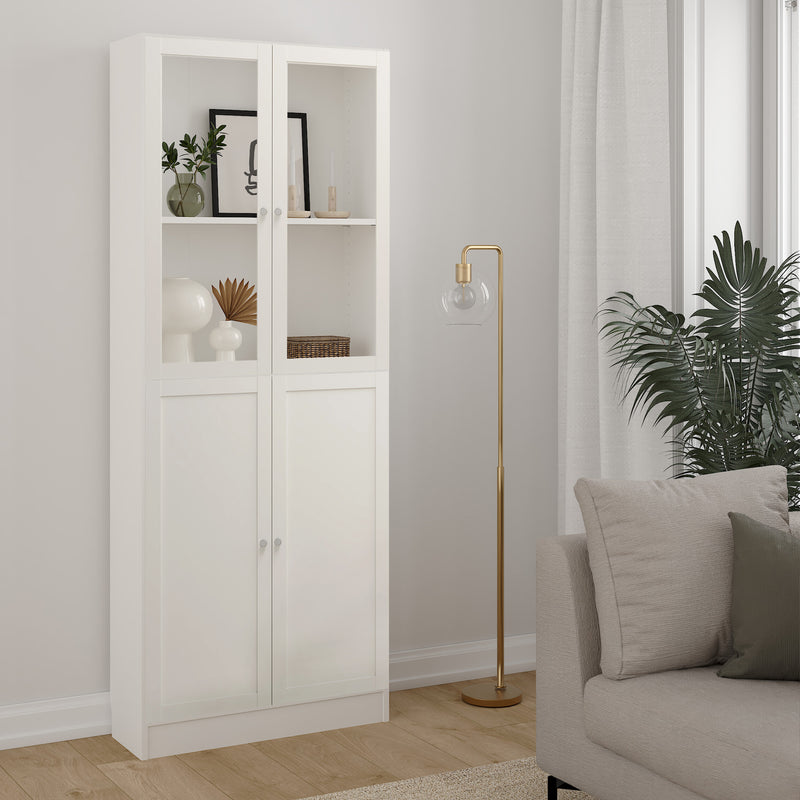 Basic Tall Wide (4 Shelves) 4 Door Combination Unit in White — view 4l