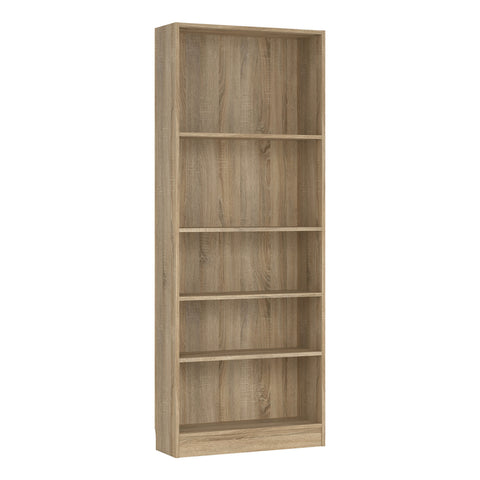 Basic Tall Wide Bookcase (4 Shelves) in Oak — front view