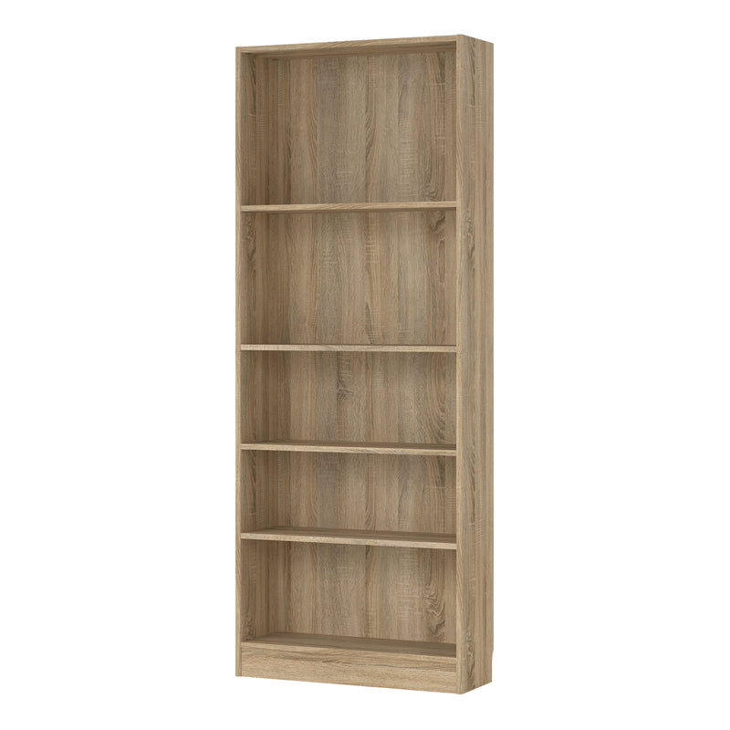 Basic Tall Wide Bookcase (4 Shelves) in Oak — detail view