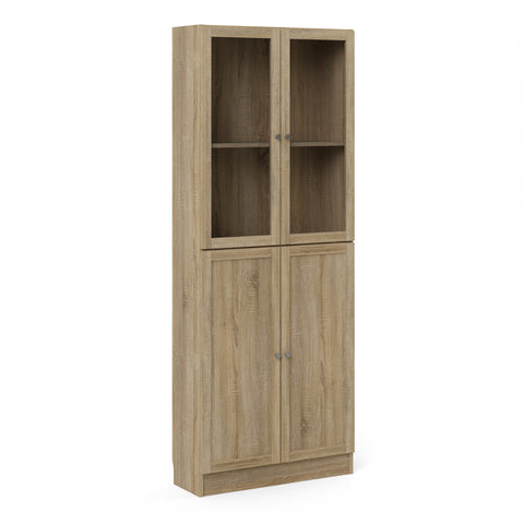 Basic Tall Wide (4 Shelves) 4 Door Combination Unit in Oak — front view