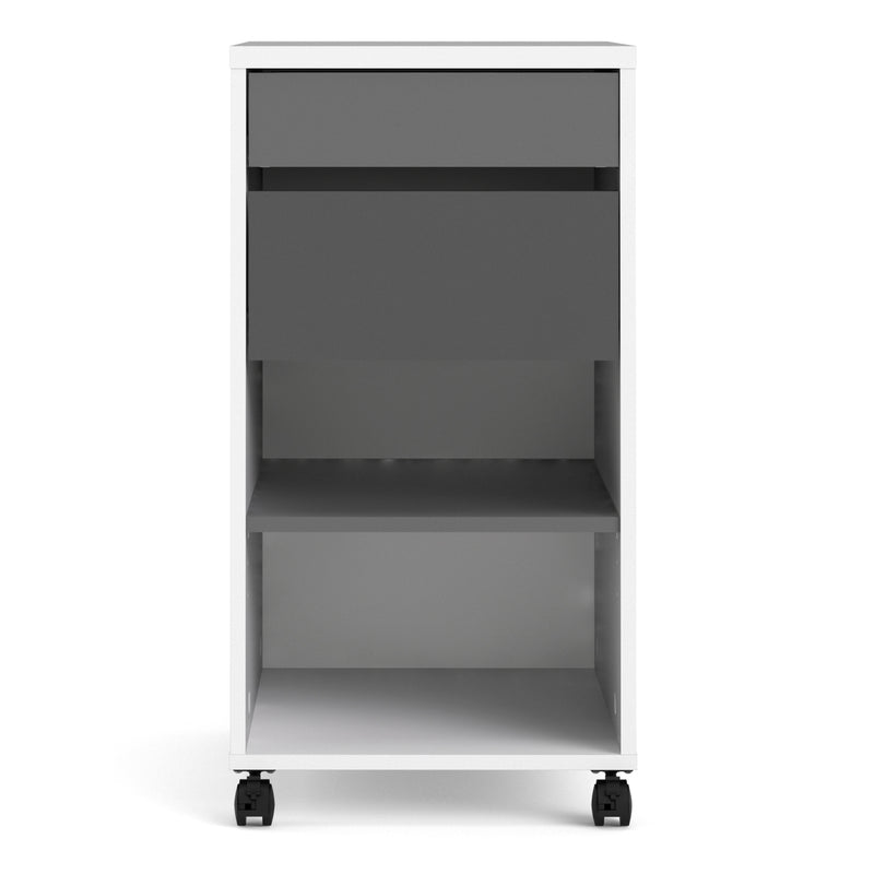 Function Plus Mobile File Cabinet 2 Drawers 1 Shelf — side angle