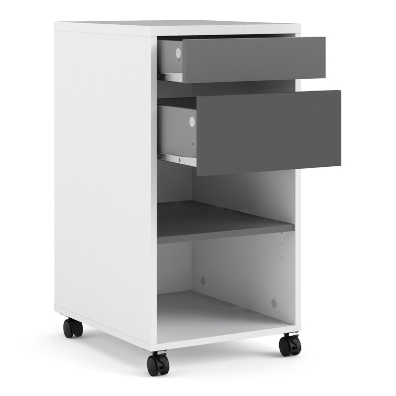 Function Plus Mobile File Cabinet 2 Drawers 1 Shelf — alternative angle
