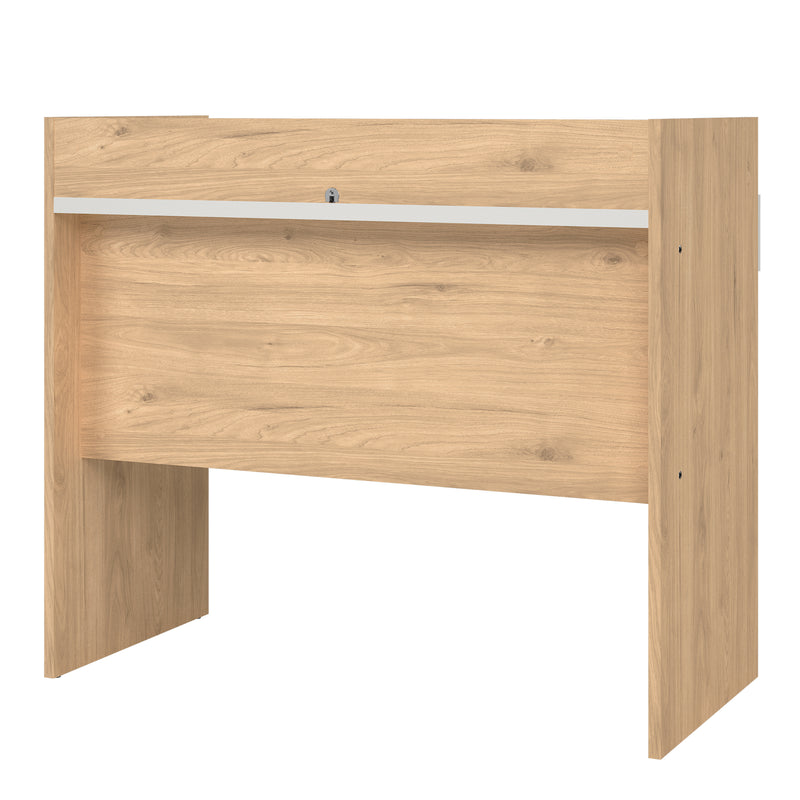 Function Plus Desk 2 Drawers In Jackson Hickory and White — alternative angle