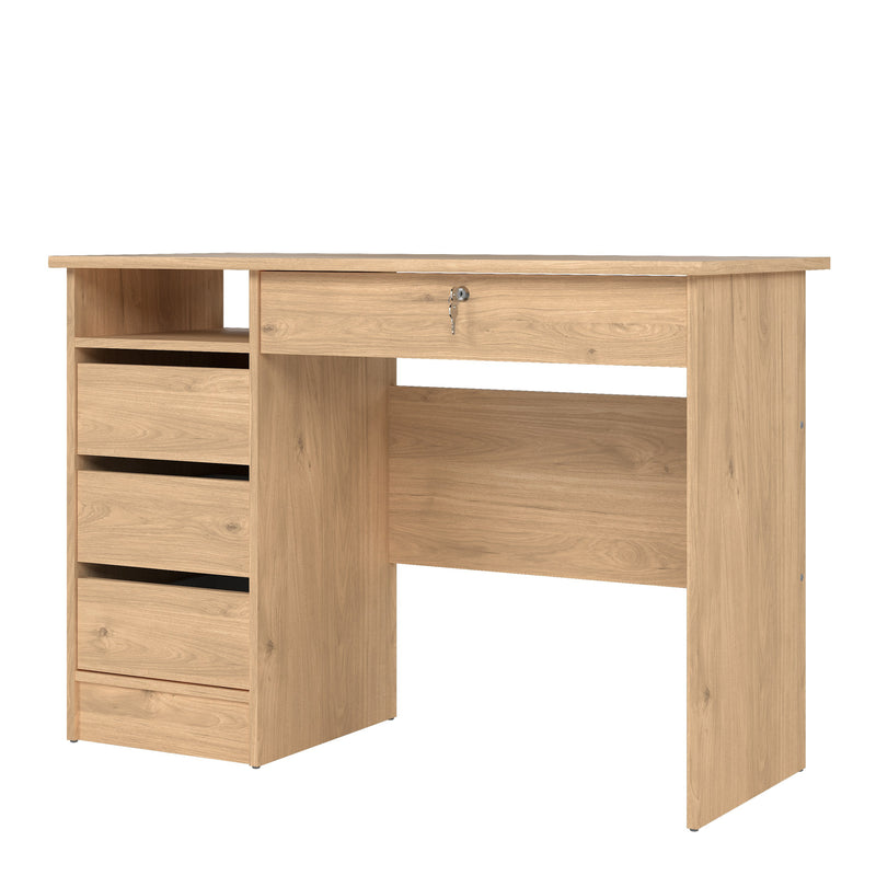 Function Plus 4 Drawer Desk Handleless Drawer in Jackson Hickory Oak — detail view